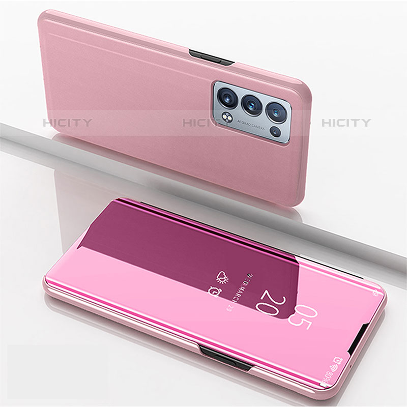 Custodia Portafoglio In Pelle Cover con Supporto Laterale Specchio Cover per Oppo Reno6 Pro 5G