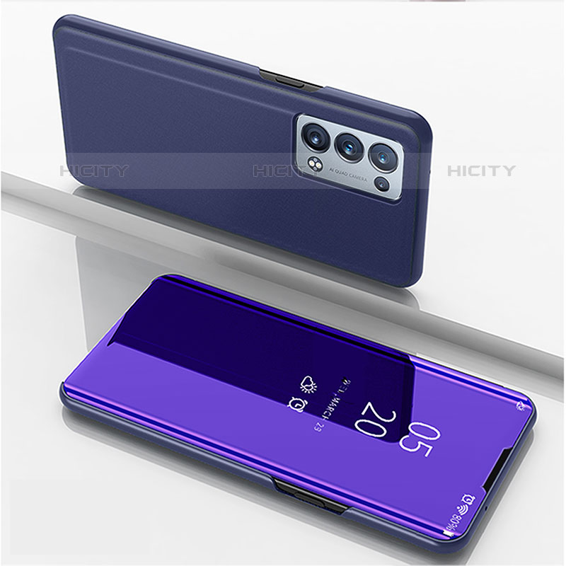 Custodia Portafoglio In Pelle Cover con Supporto Laterale Specchio Cover per Oppo Reno6 Pro 5G