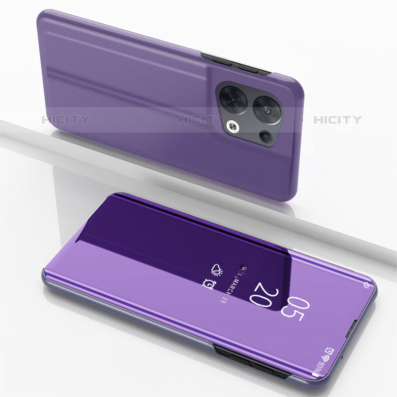 Custodia Portafoglio In Pelle Cover con Supporto Laterale Specchio Cover per Oppo Reno8 Pro+ Plus 5G