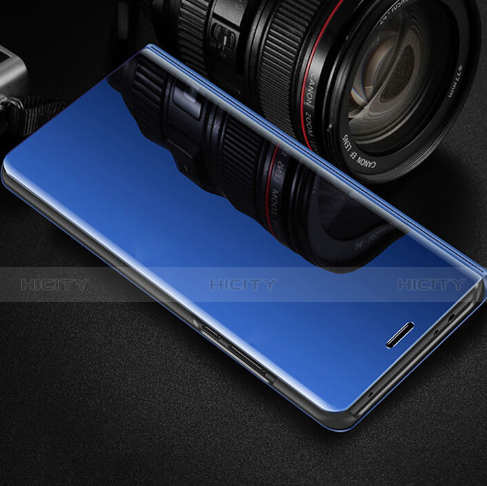 Custodia Portafoglio In Pelle Cover con Supporto Laterale Specchio Cover per Oppo RX17 Pro Blu