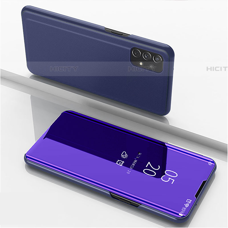 Custodia Portafoglio In Pelle Cover con Supporto Laterale Specchio Cover per Samsung Galaxy A72 4G Viola