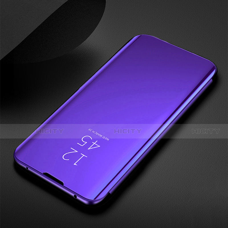 Custodia Portafoglio In Pelle Cover con Supporto Laterale Specchio Cover per Samsung Galaxy M30s Viola