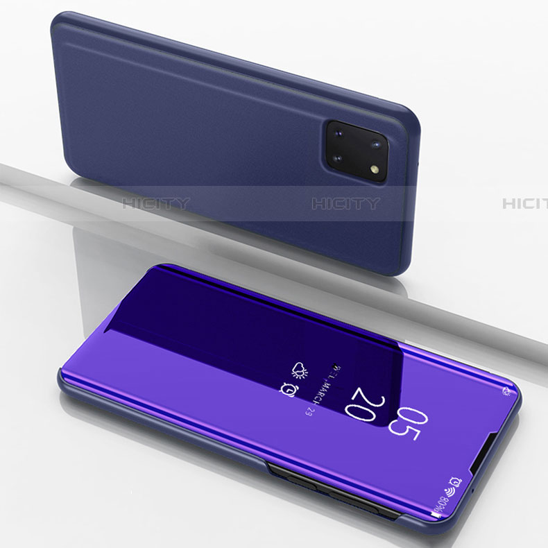 Custodia Portafoglio In Pelle Cover con Supporto Laterale Specchio Cover per Samsung Galaxy M60s Viola