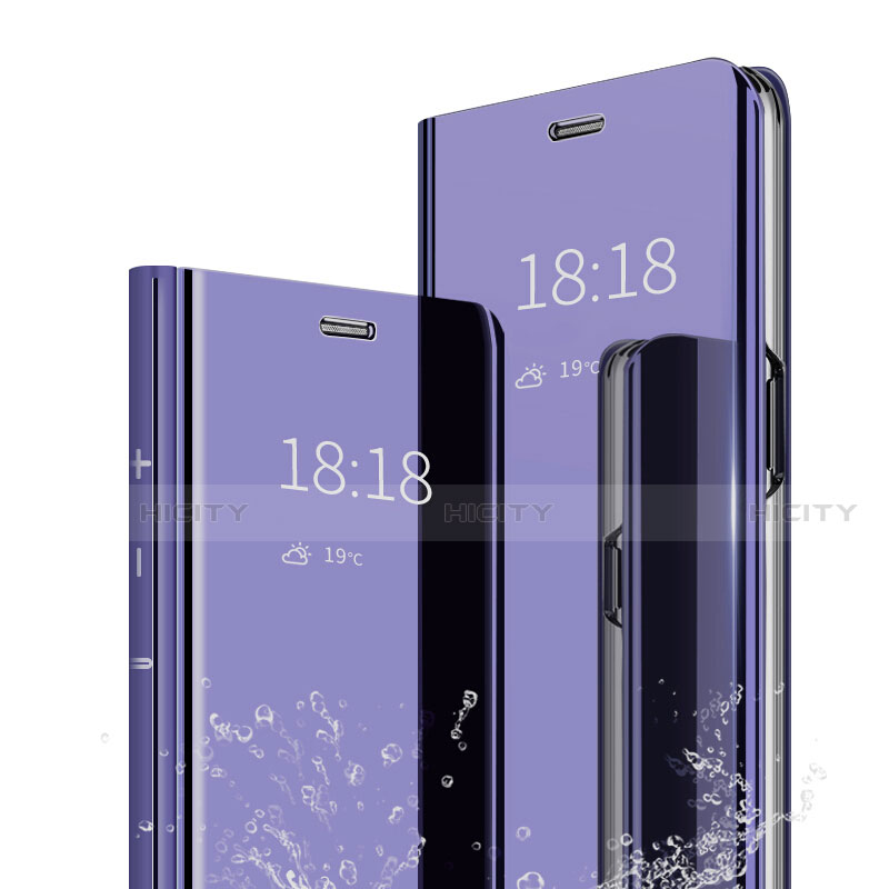 Custodia Portafoglio In Pelle Cover con Supporto Laterale Specchio Cover per Xiaomi Mi 9 Viola