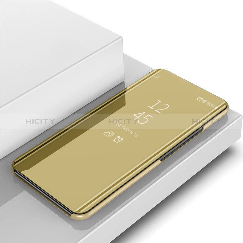 Custodia Portafoglio In Pelle Cover con Supporto Laterale Specchio Cover per Xiaomi POCO C3 Oro