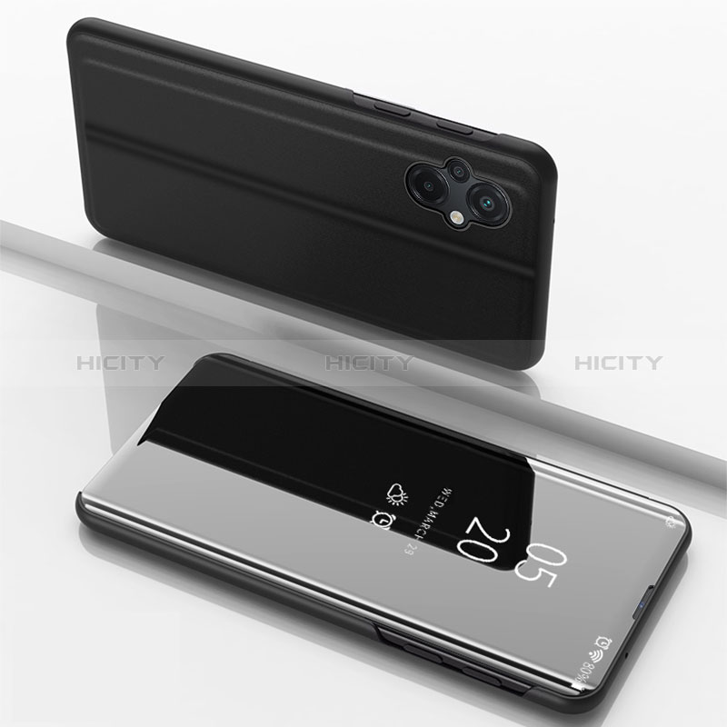 Custodia Portafoglio In Pelle Cover con Supporto Laterale Specchio Cover per Xiaomi Poco M5 4G Nero