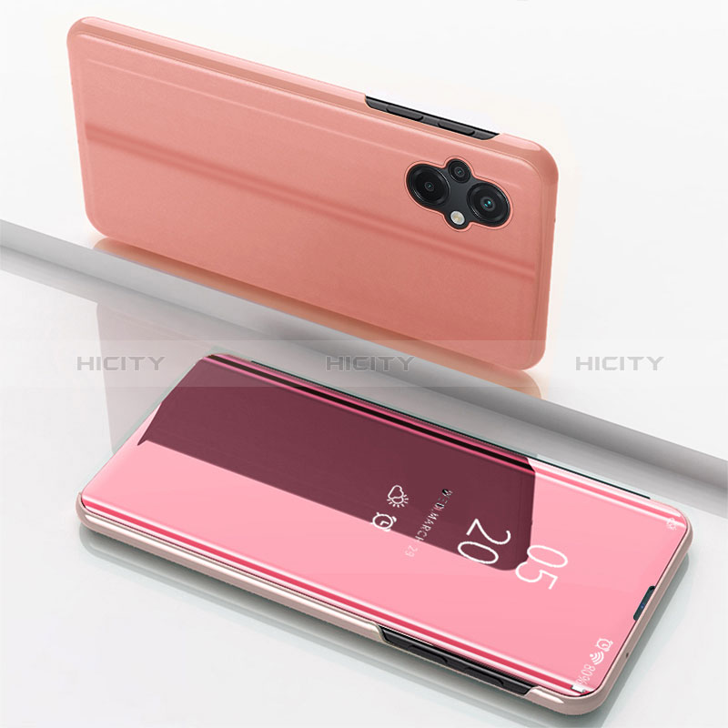 Custodia Portafoglio In Pelle Cover con Supporto Laterale Specchio Cover per Xiaomi Poco M5 4G Oro Rosa