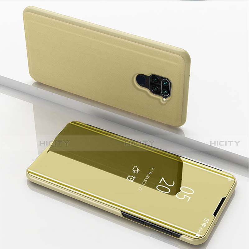 Custodia Portafoglio In Pelle Cover con Supporto Laterale Specchio Cover per Xiaomi Redmi 10X 4G Oro