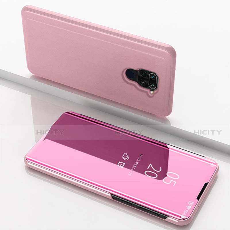 Custodia Portafoglio In Pelle Cover con Supporto Laterale Specchio Cover per Xiaomi Redmi 10X 4G Oro Rosa