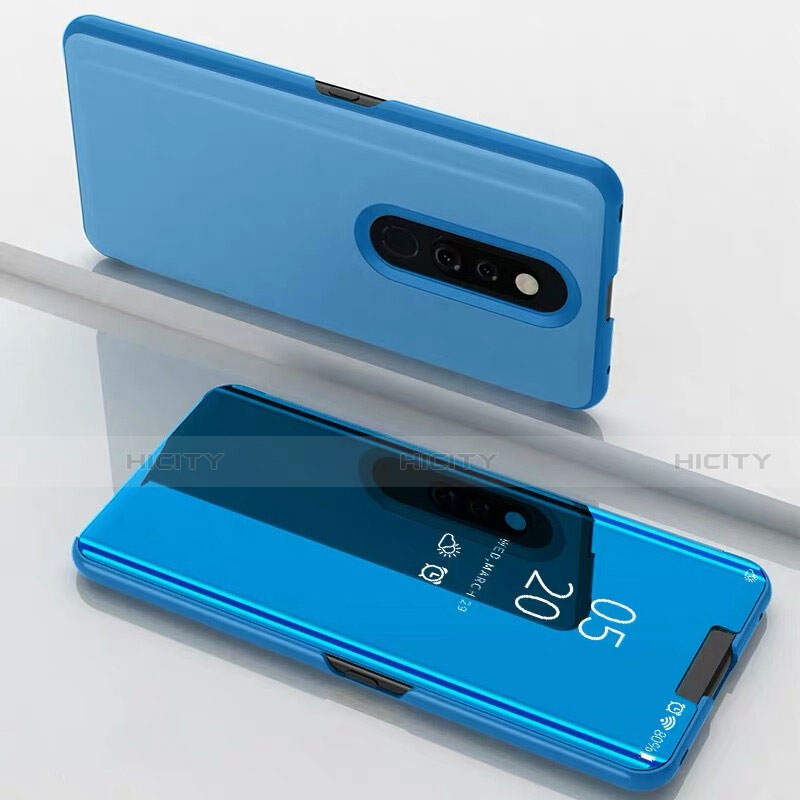Custodia Portafoglio In Pelle Cover con Supporto Laterale Specchio Cover per Xiaomi Redmi K20 Pro Cielo Blu