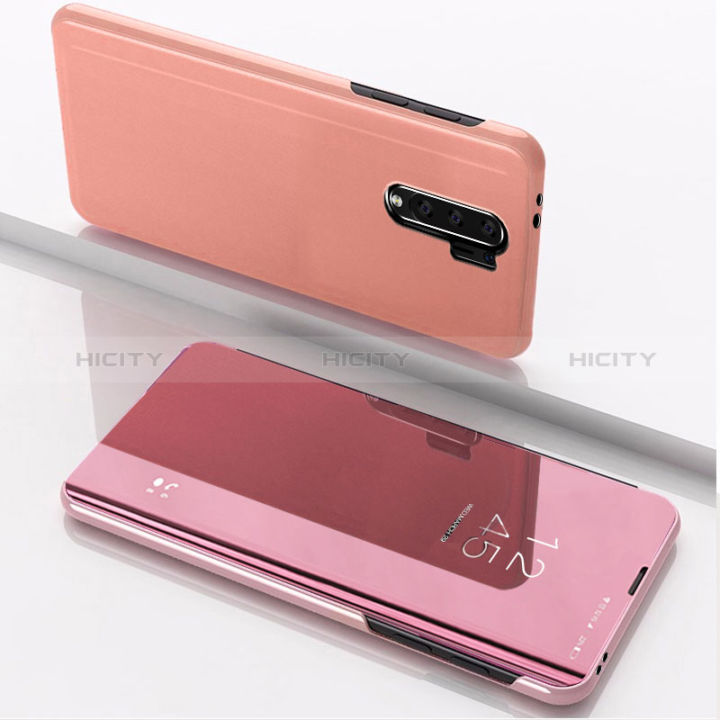 Custodia Portafoglio In Pelle Cover con Supporto Laterale Specchio Cover QH1 per Xiaomi Poco M2 Oro Rosa