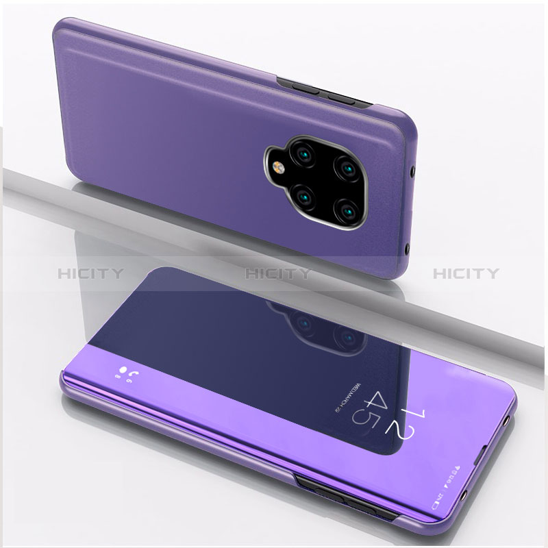 Custodia Portafoglio In Pelle Cover con Supporto Laterale Specchio Cover QH1 per Xiaomi Poco M2 Pro Lavanda