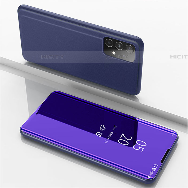 Custodia Portafoglio In Pelle Cover con Supporto Laterale Specchio Cover ZL1 per Samsung Galaxy A52 4G Viola