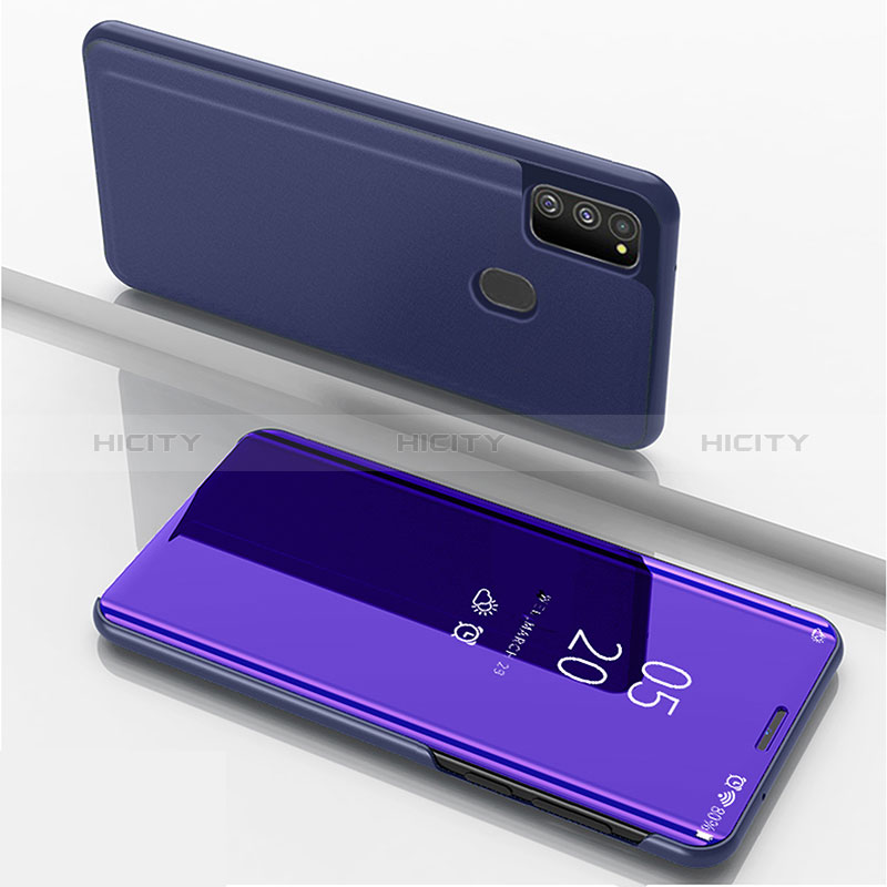 Custodia Portafoglio In Pelle Cover con Supporto Laterale Specchio Cover ZL1 per Samsung Galaxy M30s Viola