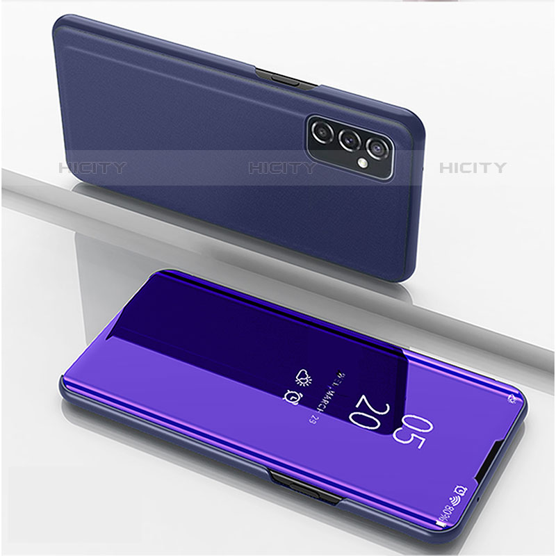 Custodia Portafoglio In Pelle Cover con Supporto Laterale Specchio Cover ZL1 per Samsung Galaxy M52 5G Viola