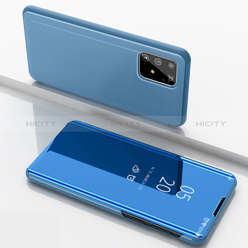 Custodia Portafoglio In Pelle Cover con Supporto Laterale Specchio Cover ZL1 per Samsung Galaxy S10 Lite Blu