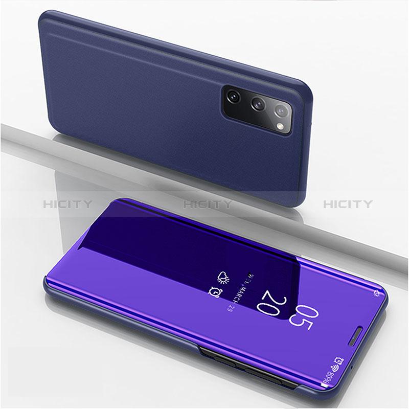 Custodia Portafoglio In Pelle Cover con Supporto Laterale Specchio Cover ZL1 per Samsung Galaxy S20 Viola