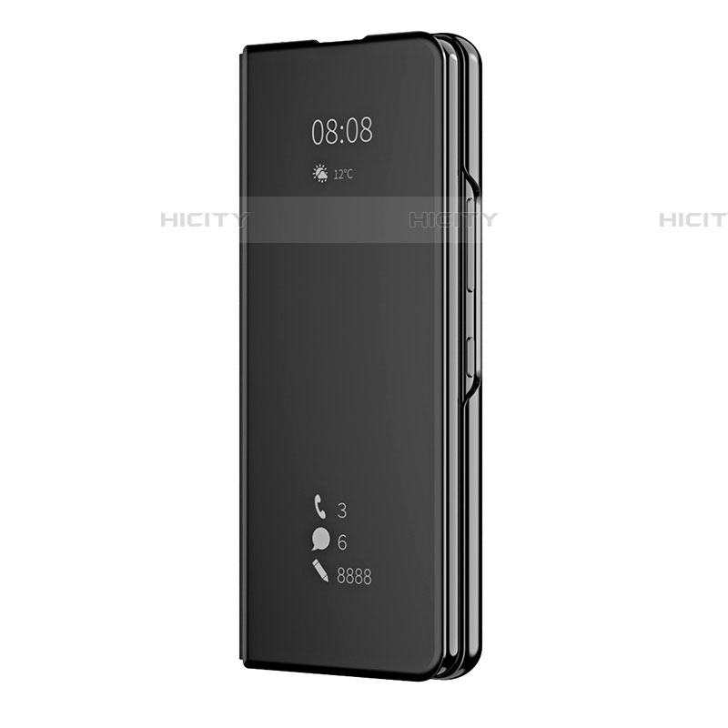 Custodia Portafoglio In Pelle Cover con Supporto Laterale Specchio Cover ZL2 per Samsung Galaxy Z Fold4 5G Nero