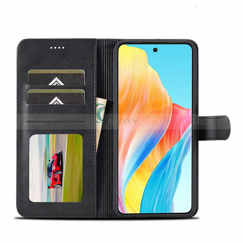 Custodia Portafoglio In Pelle Cover con Supporto LC1 per Oppo A78 4G