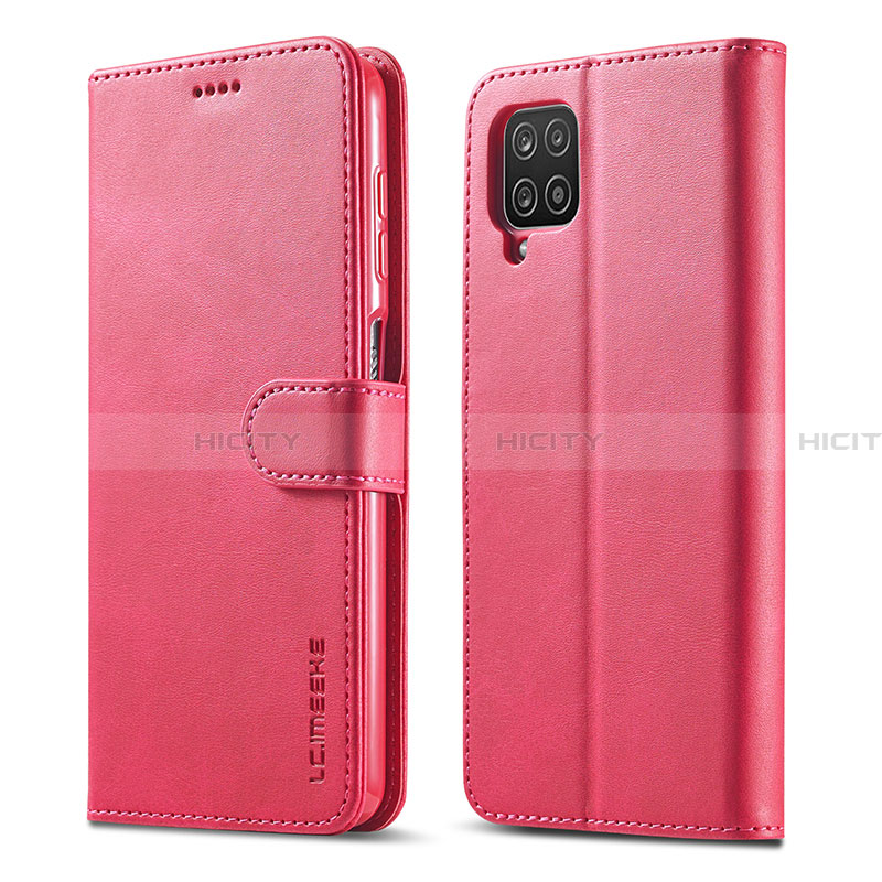 Custodia Portafoglio In Pelle Cover con Supporto LC1 per Samsung Galaxy A22 4G Rosa Caldo