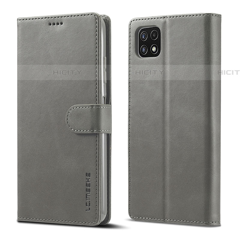 Custodia Portafoglio In Pelle Cover con Supporto LC1 per Samsung Galaxy F42 5G Grigio