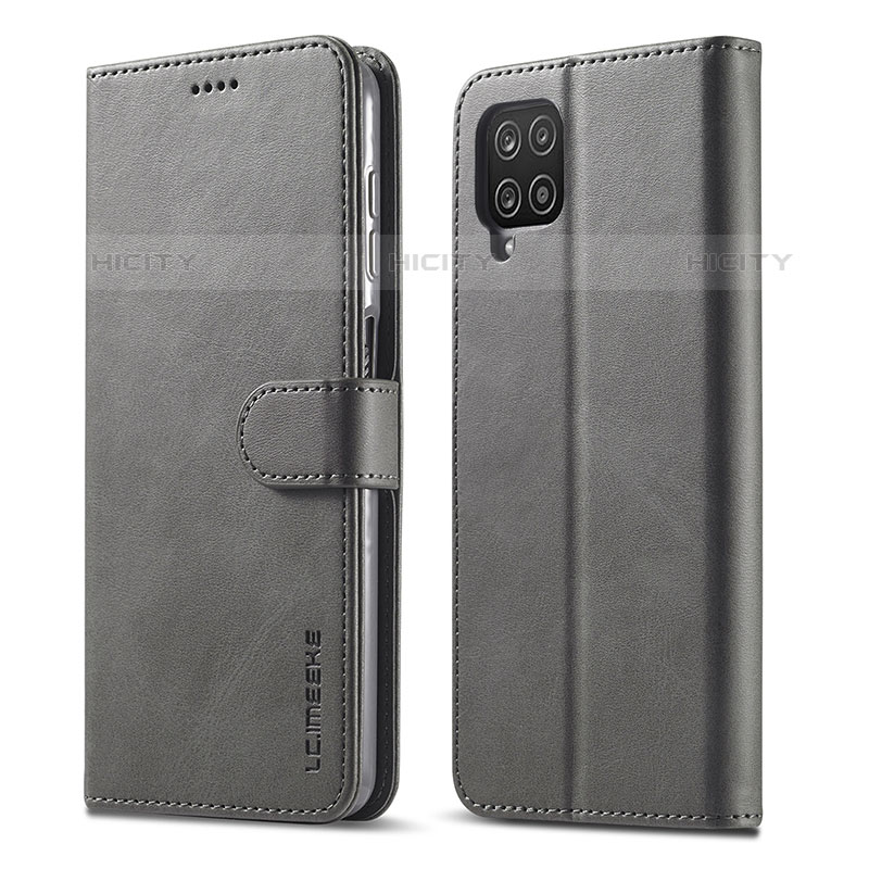 Custodia Portafoglio In Pelle Cover con Supporto LC1 per Samsung Galaxy M32 4G Grigio