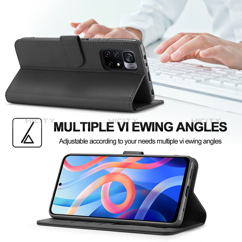 Custodia Portafoglio In Pelle Cover con Supporto LC1 per Xiaomi Poco M4 Pro 5G