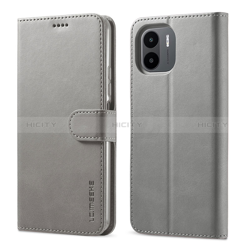 Custodia Portafoglio In Pelle Cover con Supporto LC1 per Xiaomi Redmi A2 Grigio