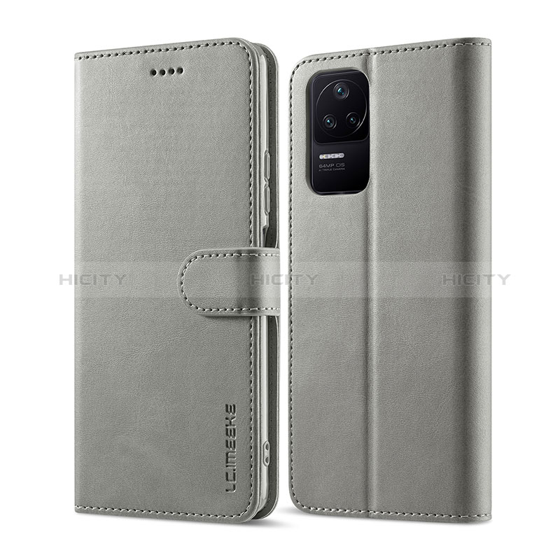 Custodia Portafoglio In Pelle Cover con Supporto LC1 per Xiaomi Redmi K40S 5G Grigio