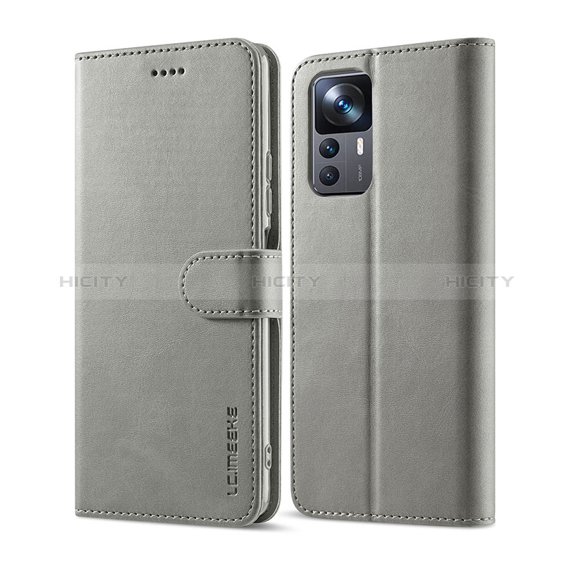 Custodia Portafoglio In Pelle Cover con Supporto LC1 per Xiaomi Redmi K50 Ultra 5G Grigio