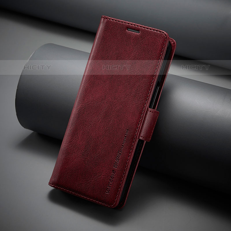 Custodia Portafoglio In Pelle Cover con Supporto LC3 per Samsung Galaxy Z Fold5 5G Rosso