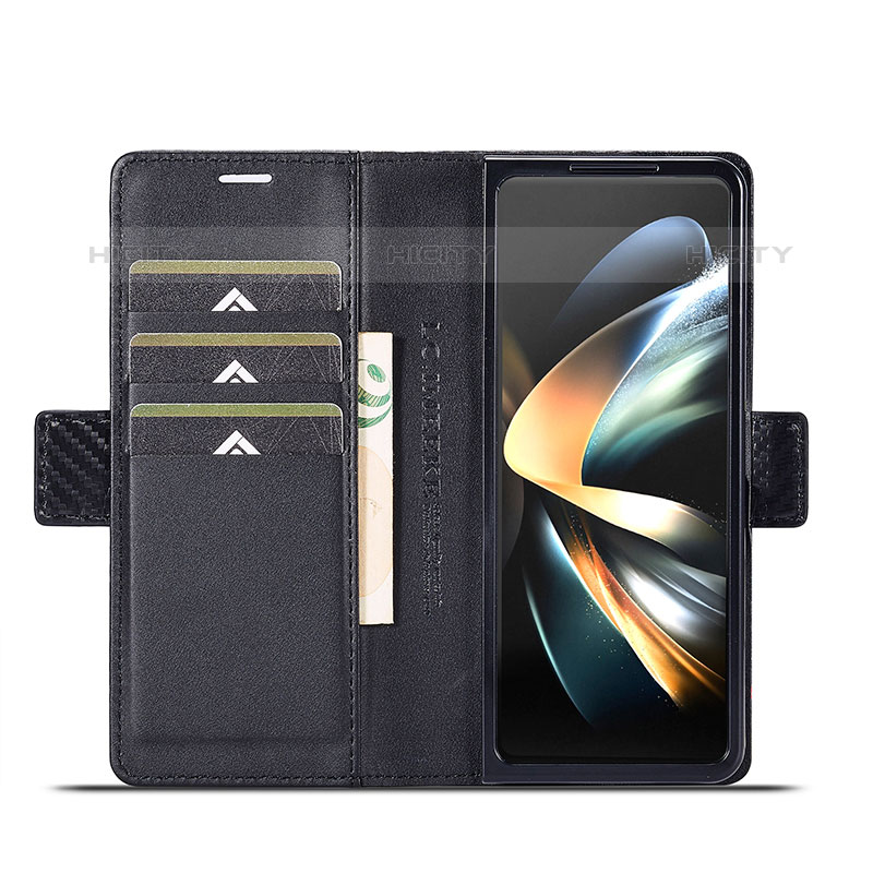 Custodia Portafoglio In Pelle Cover con Supporto LC4 per Samsung Galaxy Z Fold5 5G