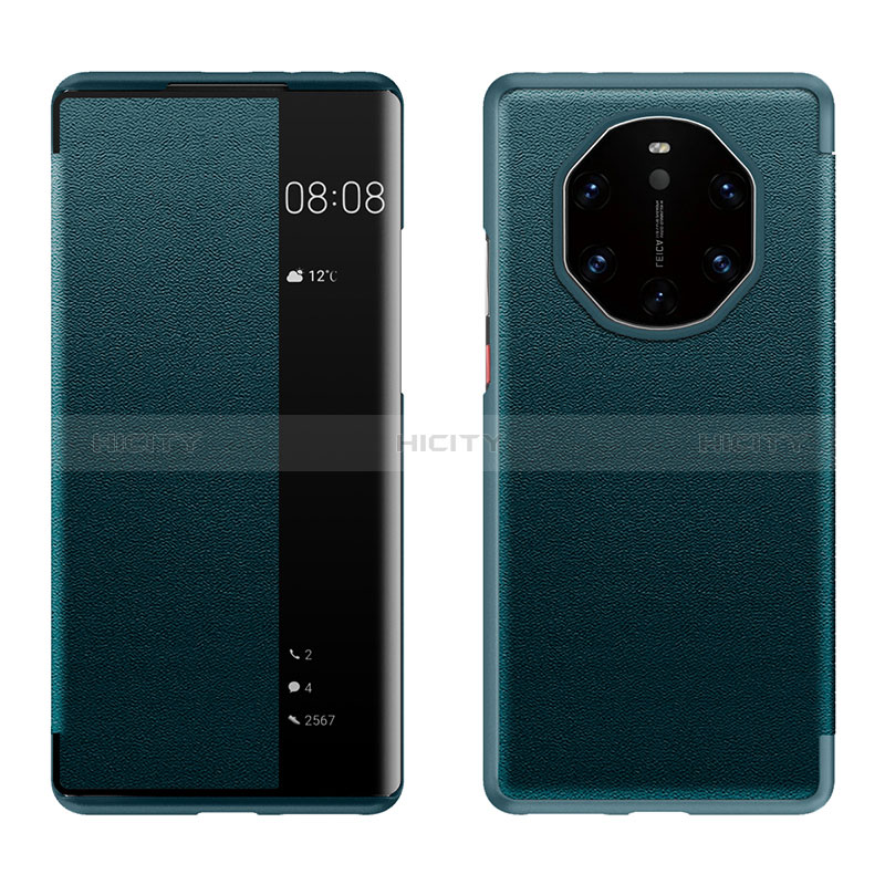 Custodia Portafoglio In Pelle Cover con Supporto LF1 per Huawei Mate 40 RS Verde