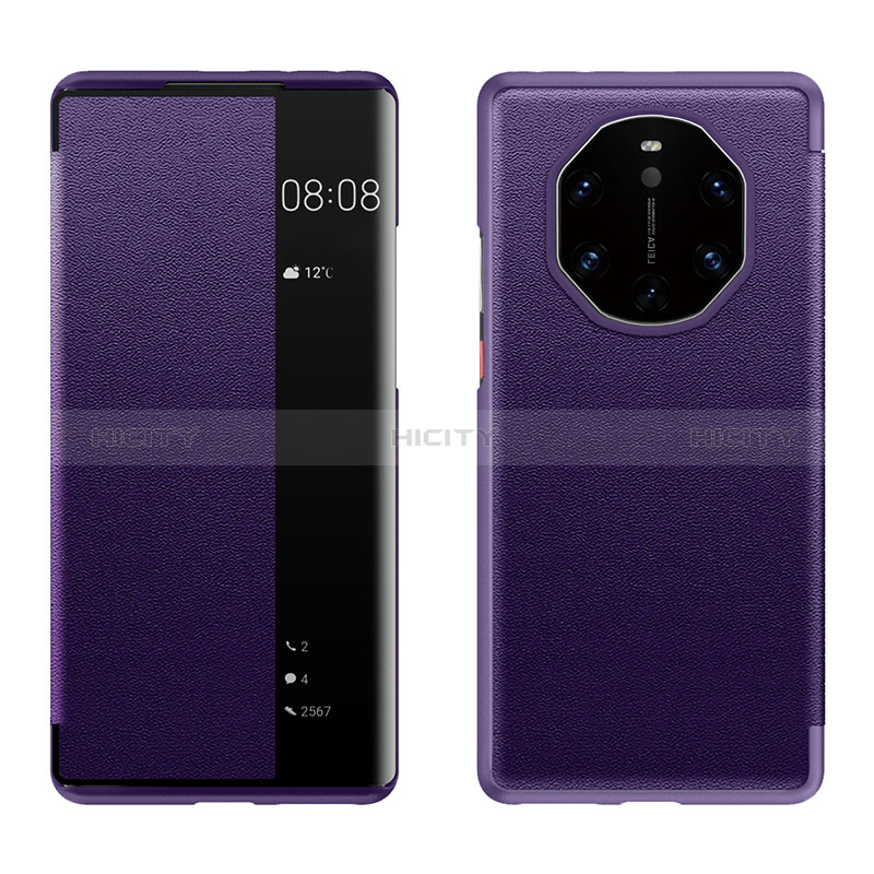 Custodia Portafoglio In Pelle Cover con Supporto LF1 per Huawei Mate 40 RS Viola