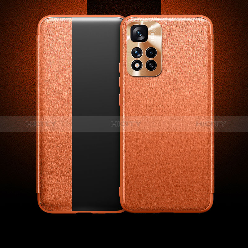 Custodia Portafoglio In Pelle Cover con Supporto LF1 per Xiaomi Mi 11i 5G (2022) Arancione