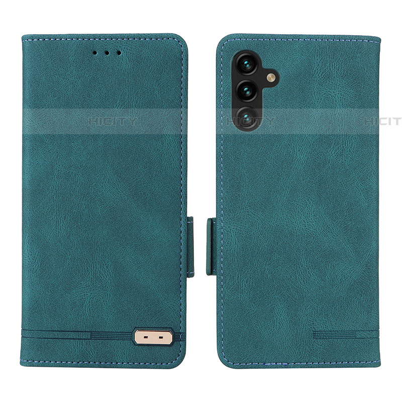 Custodia Portafoglio In Pelle Cover con Supporto LZ1 per Samsung Galaxy A04s Verde