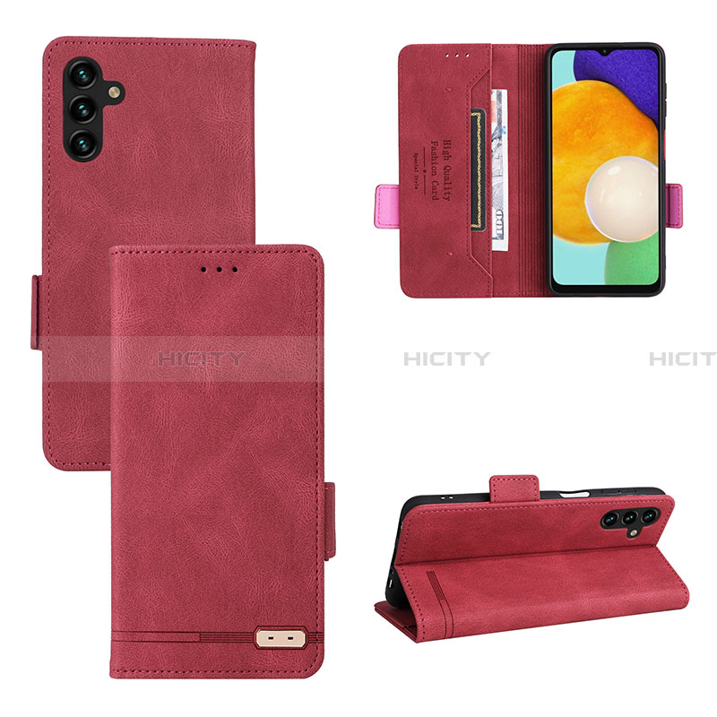 Custodia Portafoglio In Pelle Cover con Supporto LZ3 per Samsung Galaxy A13 5G Rosso
