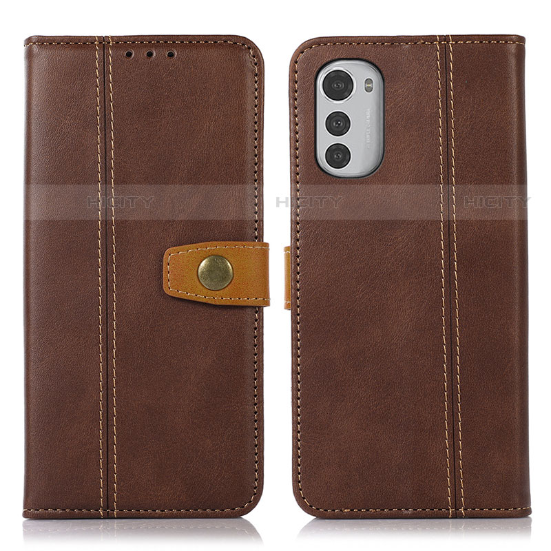 Custodia Portafoglio In Pelle Cover con Supporto M01L per Motorola Moto E32 Marrone