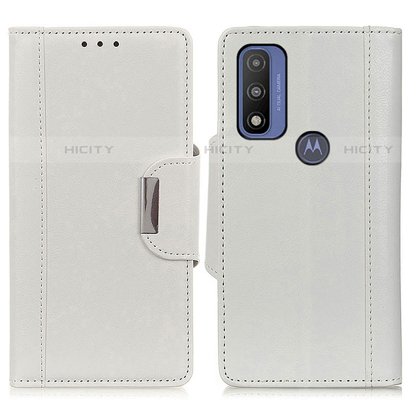 Custodia Portafoglio In Pelle Cover con Supporto M01L per Motorola Moto G Pure Bianco