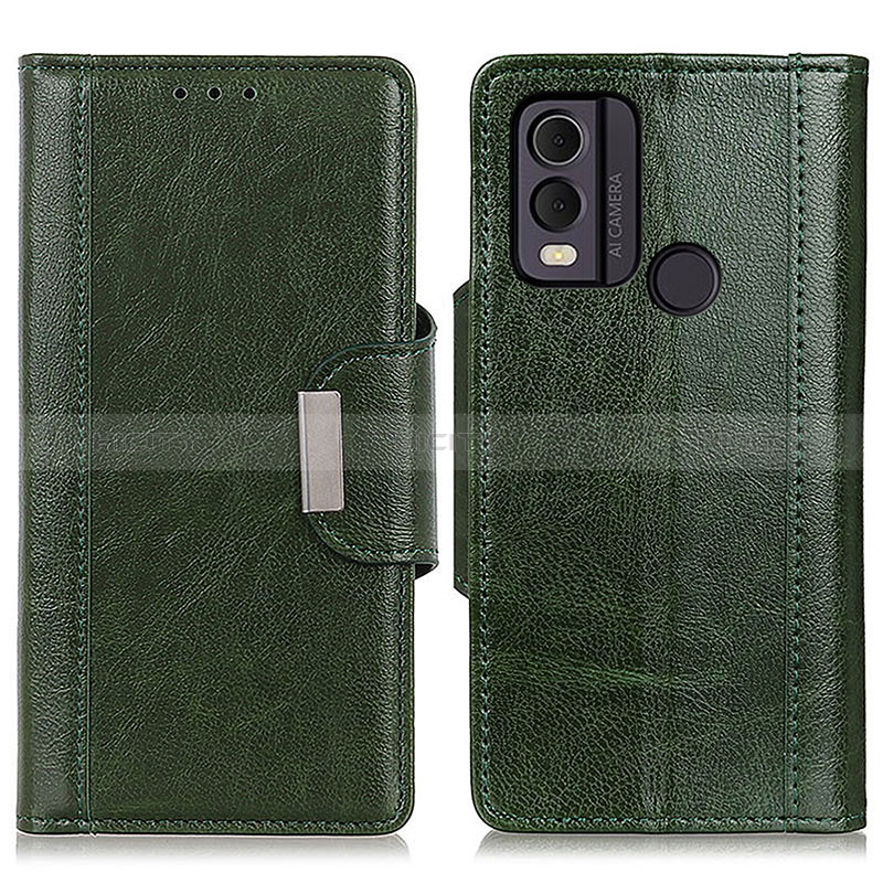 Custodia Portafoglio In Pelle Cover con Supporto M01L per Nokia C22 Verde