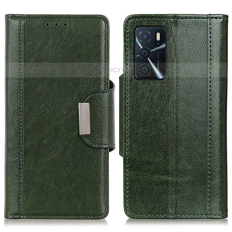 Custodia Portafoglio In Pelle Cover con Supporto M01L per Oppo A16s Verde