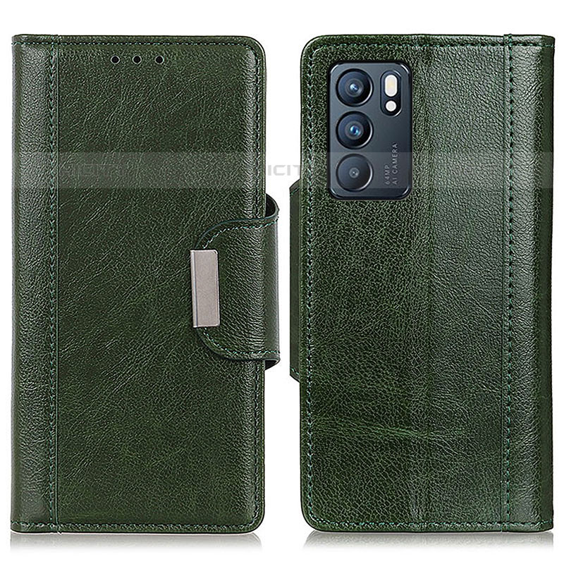 Custodia Portafoglio In Pelle Cover con Supporto M01L per Oppo Reno6 5G Verde