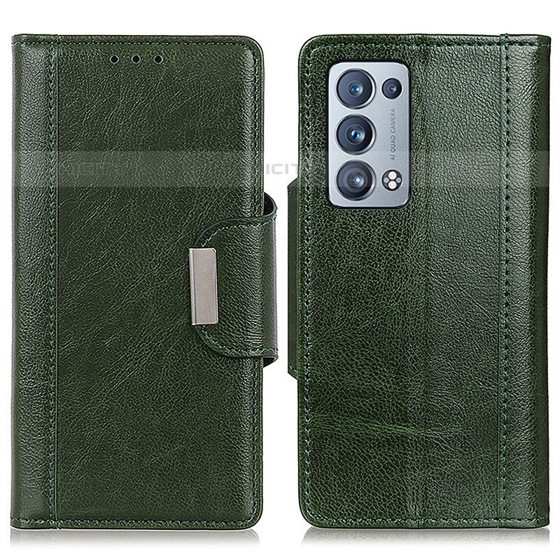 Custodia Portafoglio In Pelle Cover con Supporto M01L per Oppo Reno6 Pro+ Plus 5G Verde