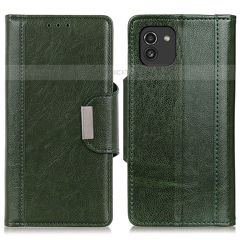 Custodia Portafoglio In Pelle Cover con Supporto M01L per Samsung Galaxy A03 Verde