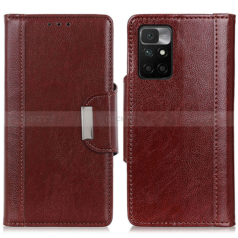 Custodia Portafoglio In Pelle Cover con Supporto M01L per Xiaomi Redmi 10 4G Marrone