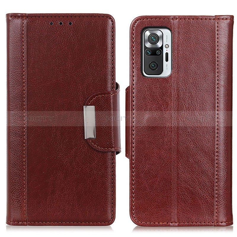 Custodia Portafoglio In Pelle Cover con Supporto M01L per Xiaomi Redmi Note 10 Pro 4G Marrone