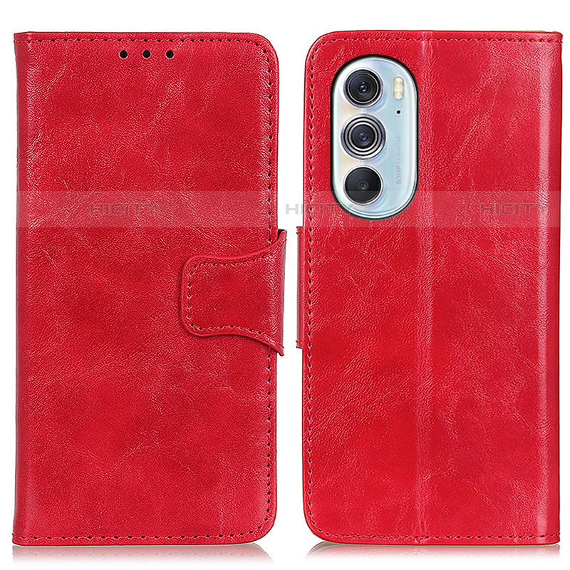 Custodia Portafoglio In Pelle Cover con Supporto M02L per Motorola Moto Edge Plus (2022) 5G Rosso