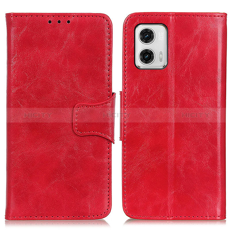 Custodia Portafoglio In Pelle Cover con Supporto M02L per Motorola Moto G73 5G Rosso