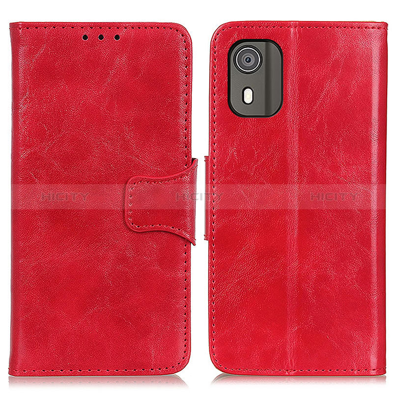 Custodia Portafoglio In Pelle Cover con Supporto M02L per Nokia C02 Rosso