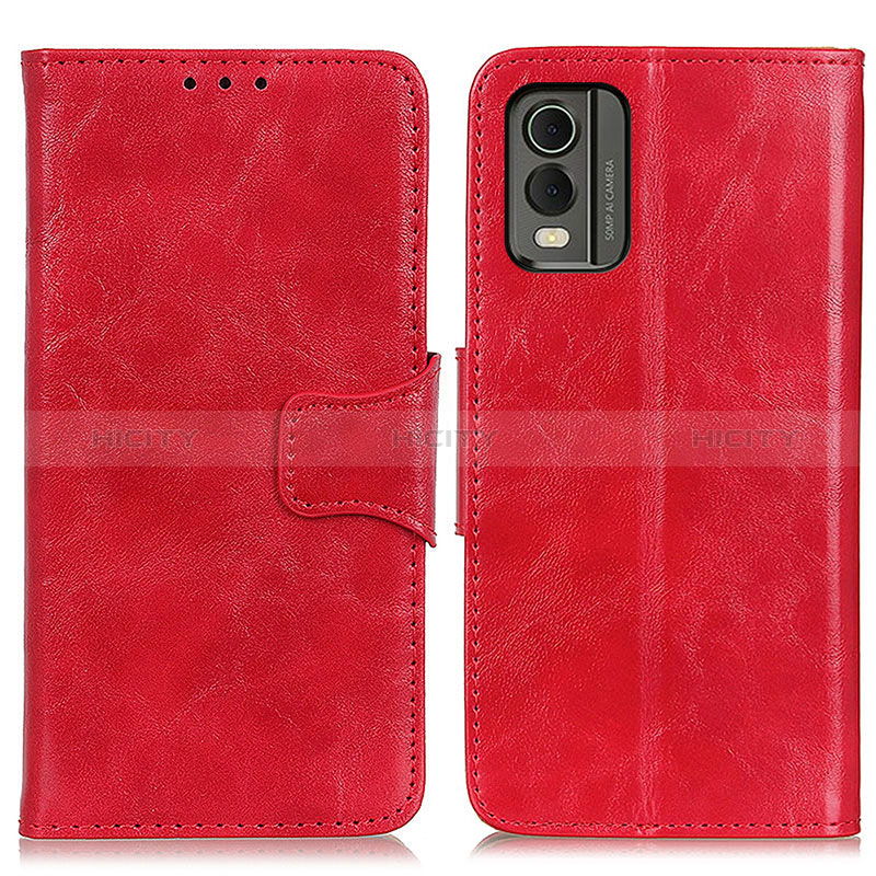 Custodia Portafoglio In Pelle Cover con Supporto M02L per Nokia C210 Rosso